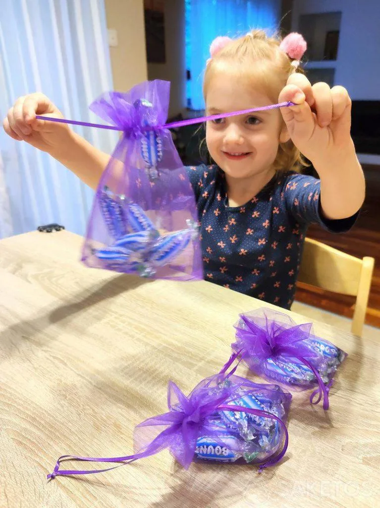 Caramelos en bolsas de organza
