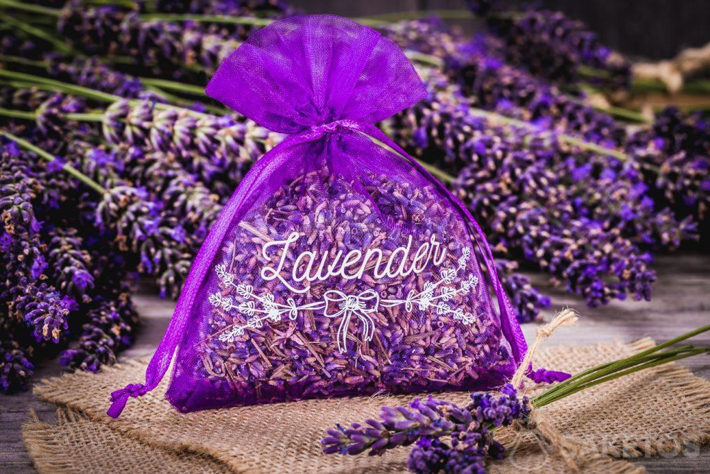 Bolsa de organza con lavanda seca