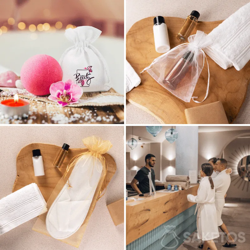 Bolsas para cosméticos hoteleros y accesorios para huéspedes