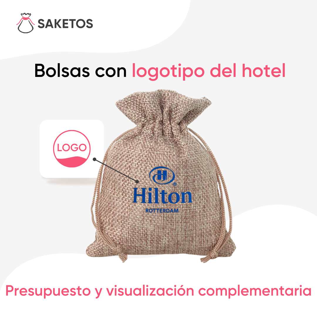 Bolsas con logotipo para hoteles: solicite presupuesto y visualización gratuita