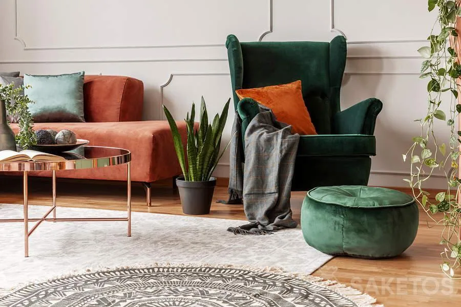 3.Material de terciopelo sigue siendo el rey en el diseño de interiores