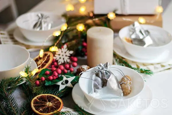 decoración de la mesa de Nochebuena