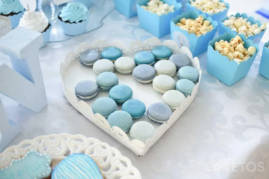 Merienda para niño de un año - decoraciones azules