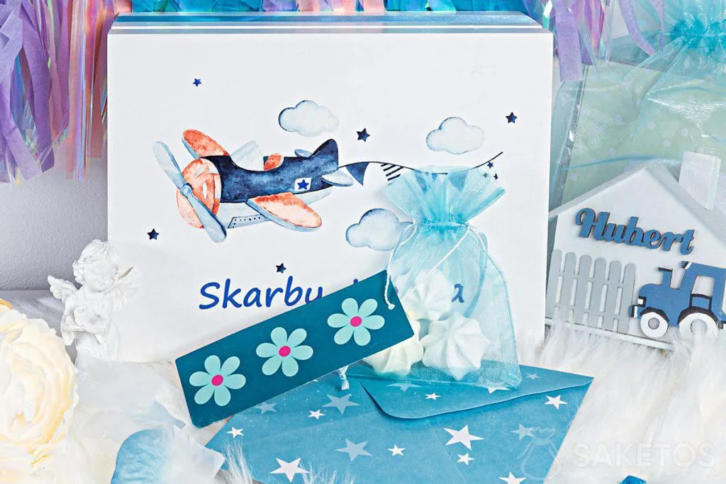 Bolsas de agradecimiento para invitados y souvenirs de bautizo para niño