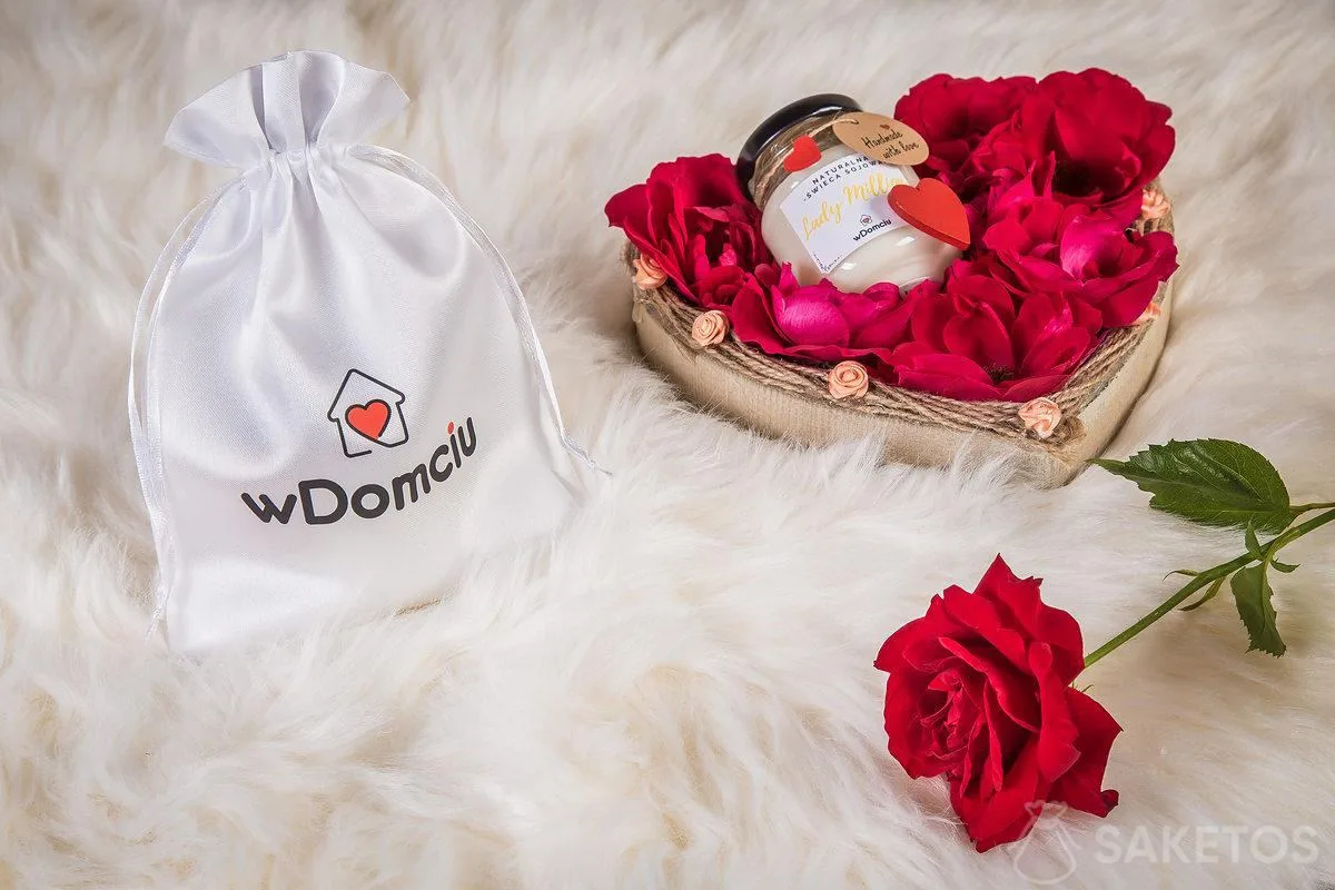 Vela aromática en bolsita como regalo