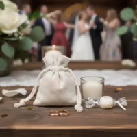 Bolsas de lino como embalaje para detalles de boda y regalos especiales