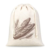 Bolsa para pan y productos de panadería 30x40 cm con estampado y cordón ajustable