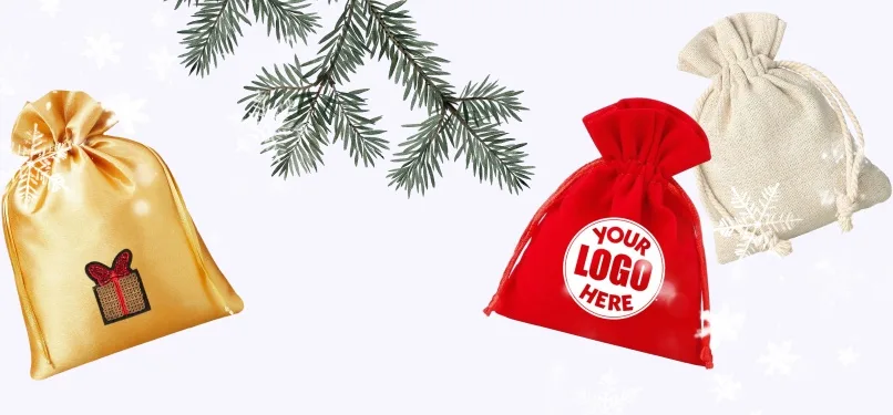 Bolsas de regalo de Navidad personalizadas con logo